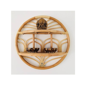 Estantes de ratán redondos de árbol, estante de pared de ratán para sala de estar, accesorios para colgar en la pared, accesorios para ventas al por mayor - Product Image 1