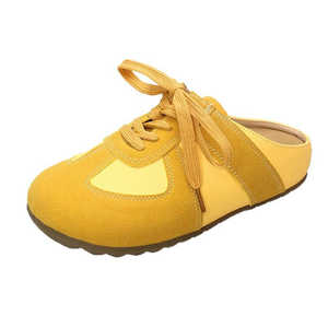 Pantuflas de Media Caña con Suela Gruesa y Punta Cerrada, Estilo Retro 2025, para Mujer, para Caminar al Aire Libre, Pantuflas Fáciles de Poner para Primavera y Otoño - Product Image 1