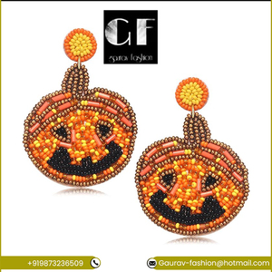 Best Selling Trendy Gold Plated Geometric Pumpkin Skull Drop <b>Earrings</b> High Quality <b>Halloween</b> Christmas Accessories Wholesale - Product Image 2