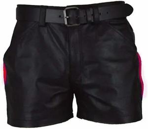 New Solid Color PU <b>Leather</b> Pants Casual <b>Men's</b> <b>Short</b> <b>Leather</b> Pants Summer Fashion Trend Club Punk Style <b>Shorts</b> for <b>Men</b> - Product Image 1