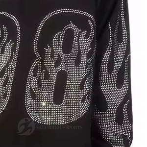 Sudadera de Moda con Diamantes de Imitación, de Alta Calidad, Brillante, Estilo Hip Hop, Ropa Urbana, Parches Personalizados, Sudadera Informal de Invierno - Product Image 5