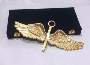 ของตกแต่งแขวนปีกสีทองสไตล์โบราณกล่องกำมะหยี่ทาสีธีมความรักสำหรับห้องนั่งเล่นห้องน้ำสำนักงานงานฝีมือโลหะ - Product Image 3