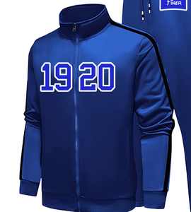 Ensemble survêtement en molleton brodé Zeta Phi Beta 1920, lettres grecques, femmes, bleu et blanc, 2 pièces, sweat-shirt et jogging, ensemble de survêtement de sororité - Product Image 4