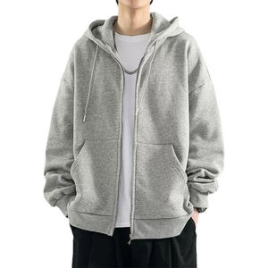 Sweat à capuche décontracté personnalisé avec fermeture éclair, manches longues, 100% coton, hiver, uni, écologique, haute qualité - Product Image 5