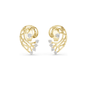 Elegantes Pendientes de Diamantes de Laboratorio de 18K para Mujer, Claridad VVS-VS EF, Opciones en Oro Rosa, Amarillo, Blanco y Moissanita, 0.12 CT CVD - Product Image 3