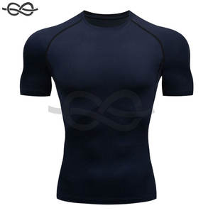 Chemise de compression pour hommes T-shirts sous-vêtements Sports de loisirs Design de revers à la mode 3D dégradé à manches courtes - Product Image 1