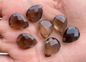 Quartz fumé naturel poire à facettes pierre précieuse en vrac qualité AAA pierres précieuses en gros fabrication de bijoux - Product Image 2