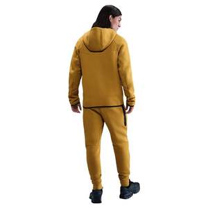 Veste à capuche zippée intégrale pour homme, en polaire technique, imperméable, coupe-vent, couleur moutarde, légère, chaude, vêtement de sport, haut de gamme - Product Image 4
