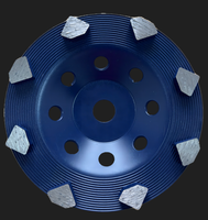 Disque à tronçonner le béton de 7 pouces à 10 segments, modèle 30 # -150 #   Plaque de meulage diamantée pour ponceuse à sol mono-disque