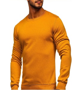 Automne hiver hommes laine pull à capuche à manches longues jaune uni tricoté U cou pull cravate teinture Technique sweats à capuche - Product Image 2