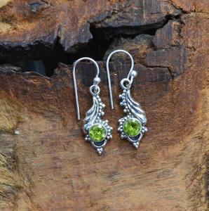 ต่างหูเงินทำด้วยมือสไตล์ Boho เครื่องประดับ925เงินสเตอร์ลิงต่างหูเพอริดอตเครื่องประดับสำหรับผู้หญิงของขวัญ - Product Image 4