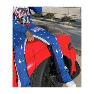 Sweatsuits à logo imprimé bouffant pour hommes pantalons évasés deux pièces survêtements combinaison à séchage rapide pour hommes vente en gros OEM personnalisé - Product Image 5