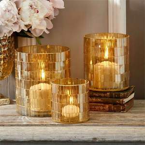 Portavelas de mosaico de vidrio | Portavelas Cum Votive en acabado Premium para decoración del hogar y bodas en tarifas al por mayor - Product Image 4