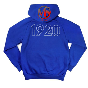 Sweat à capuche bleu Royal 100% coton polaire épais et chaud Zeta Phi Beta Chenille patchs femmes Divine Nine ZPB emblème 1920 sweats à capuche - Product Image 5