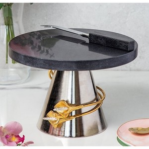 New Arrival <b>White</b> Marble <b>Cake</b> <b>Stand</b> Design hot selling products 2024 <b>cake</b> tools Decorative Kitchen Cheese Board - Product Image 3