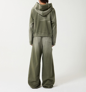 Conjunto Deportivo de 2 Piezas para Hombre, Chaqueta y Pantalones Deportivos con Capucha, Estilo Urbano, Lavado Ácido, Decolorado por el Sol, Bordado Desgastado, de Algodón - Product Image 4