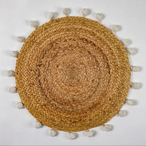 Mantel Individual de Yute Trenzado de 40 x 40 cm, Ecológico, para Mesa de Comedor, Venta al por Mayor, Exportación, Natural - Product Image 1