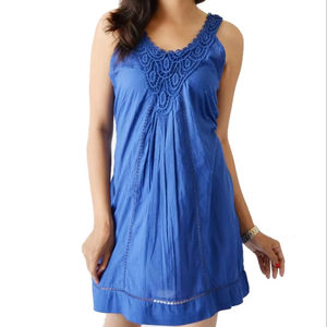 Tops holgados informales de verano para mujer, blusas deportivas sin mangas con escote en V de gran tamaño, blusas largas con detalles de encaje de ganchillo, vestido tejido - Product Image 1