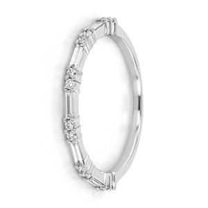 Bague de mariage en diamant baguette de laboratoire pierres de petite taille en or massif 14 K fabriqué par l'homme Produit diamanté non certifié - Product Image 3