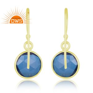 ต่างหูอัญมณีคอรันดัมสีฟ้าเงินสเตอร์ลิงดีไซน์ล่าสุด - Product Image 4