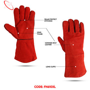 Forro completo Red Wing Thumb Style Guantes De Seguridad para hombres Guantes De seguridad de trabajo resistentes en cuero de vaca dividido - Product Image 2