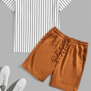 Ropa de calle con logotipo personalizado informal, conjuntos de pantalones cortos de verano para hombre, camiseta de manga corta y ropa corta de verano para hombre - Product Image 3