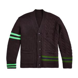 Pull en tricot classique à manches longues pour homme, personnalisable, col en V boutonné, cardigan unisexe - Product Image 1