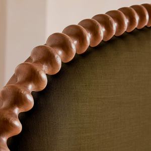 Lit de rangement luxueux, taille Queen et King, avec finition olive douce capitonnée et ornée de perles, pour chambre à coucher ou appartement, meubles de maison - Product Image 4