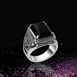 원래 925 남자 실버 반지 마노 돌 반지 보석 925 실버 보석 좋은 반지 스털링 실버 925 보석 - Product Image 1