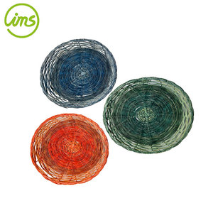Lot de 3 porte-assiettes en papier rond en bambou de 11 pouces - Product Image 1