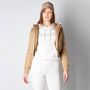 แจ็กเก็ตเบสบอลของผู้หญิง2025ฤดูใบไม้ร่วงเสื้อแจ็กเก็ตเบสบอลผ้าโพลีเอสเตอร์ตัวยาวมีโลโก้ตามสั่ง - Product Image 4