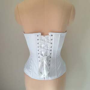 Alphatek Premium <b>White</b> Satin <b>Corset</b> for Women Custom design with flyer shoulder and arms Thin Elegant OEM Wholesale <b>corset</b> - Product Image 6