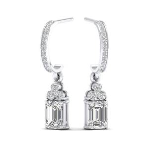 Boucles d'oreilles pendantes REYES en argent sterling 925 de haute qualité avec diamants de laboratoire CVD HPHT pour femmes, bijoux de luxe pour mariage et mariée - Product Image 5