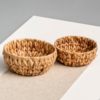 Petits paniers pour l'organisation de la pièce, panier en jacinthe d'eau tissé à la main, prix le plus bas, conteneur de rangement