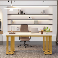 Bureau de direction de bureau à domicile Bureau d'ordinateur en bois 70.9 "Table de conférence de luxe