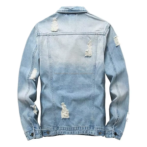 Chaqueta de invierno vintage informal para hombre Chaqueta de mezclilla gruesa personalizada con diseño personalizado Chaqueta de mezclilla vintage de color sólido para hombre - Product Image 5