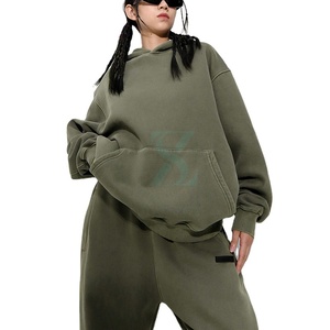 Nouveauté Survêtement vintage délavé à l'acide pour femmes, survêtement léger en coton 100%, logo personnalisé - Product Image 4