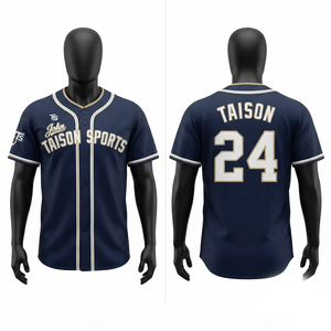 Uniforme de Béisbol para Hombre, 100% Poliéster, 160 GSM, Transpirable, Absorbe la Humedad, Azul Rey, Jersey con Logotipo Personalizado - Product Image 4