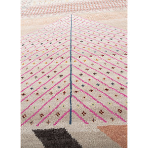 Tapis en laine et soie de bambou noués à la main Freedom Manchaha Ivory, 10 mm, design patchwork rectangulaire pour la maison, le salon - Product Image 3