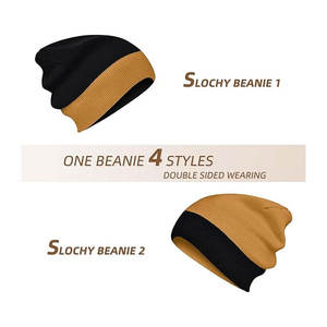 หมวกบีนนี่สำหรับผู้ชายหมวกผ้าถักแจ็คการ์ดสำหรับฤดูหนาวโลโก้ตามสั่ง - Product Image 3