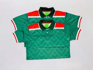 Maillot de sport géométrique vert et rouge en polyester pour homme – Haut de sport professionnel pour l'entraînement en salle de sport – Équipement uniforme OEM de précision avancée - Product Image 5
