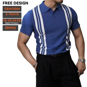 เสื้อยืดผู้ชายแขนสั้นทรงเข้ารูป ผ้าถักปักลาย สำหรับฤดูร้อน คุณภาพสูง ระบายอากาศได้ดี รับผลิตแบบ OEM และ ODM ขายส่ง - Product Image 2