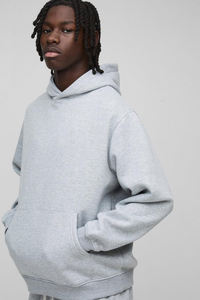 <b>Men</b> <b>s</b> Grey Hoodie Tracksuit <b>Set</b> Oversized Fleece Streetwear Casual Sportswear Two Piece Outfit Winter Comfort - Product Image 2