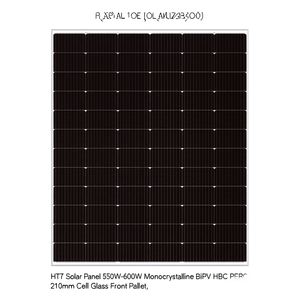 แผงโซลาร์เซลล์ HJT 550W-600W โมโนคริสตัลไลน์ BIPV HBC PERC เซลล์ 210 มม. กระจกด้านหน้า บรรจุบนพาเลท - Product Image 2