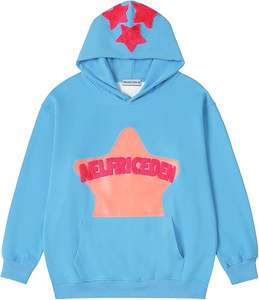 Chenille เสื้อฮู้ดปักลายสำหรับผู้ชาย, เสื้อฮู้ดสวมหัวไหล่ทรงหลวมโอเวอร์ไซส์ - Product Image 2