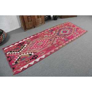 3x8.1 ft Vintage Turkish Rug, <b>Runner</b> Rug, Herki <b>Red</b> Wool Rug - Product Image 2
