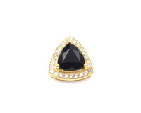 Pendentifs minimalistes en zircone cubique plaqué or, sertis clos, taille triligne, double attache, faits main, multi-gemmes 9MM, tiers