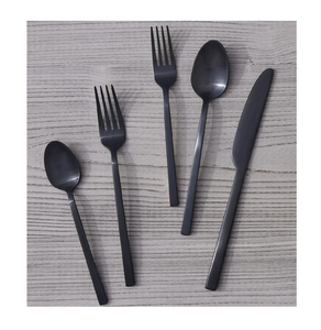 Ensemble de cuillères en acier miroir noir mat Ensemble de 8 pièces Salade de riz Café Dessert Cuillère à soupe Tarif abordable - Product Image 3