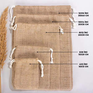 4 oz Burlap <b>Drawstring</b> <b>Pouch</b> Natural 4 X 5 Inches (10 X 13 Cm) for Gift Wrapping - Product Image 3