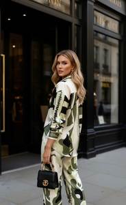 Conjunto de Blusa y Pantalones Estampados para Mujer Turca, Atuendo de Dos Piezas a la Moda - Product Image 5